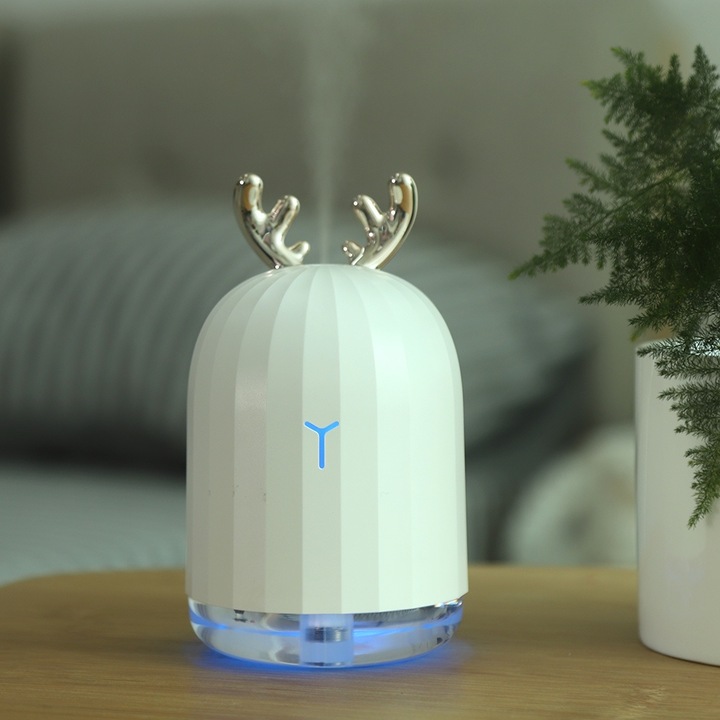 Párásító szarv alakú, Jormftte, 220ml, LED lámpa, fehér, 8x8x13.5cm