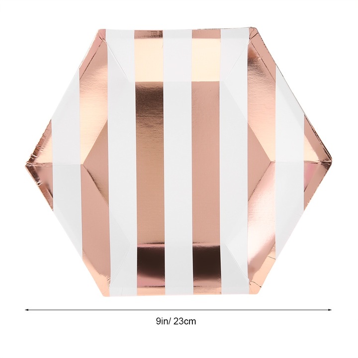 8 darab eldobható papírtányér, Jormftte, 9in, csíkos, könnyen szállítható