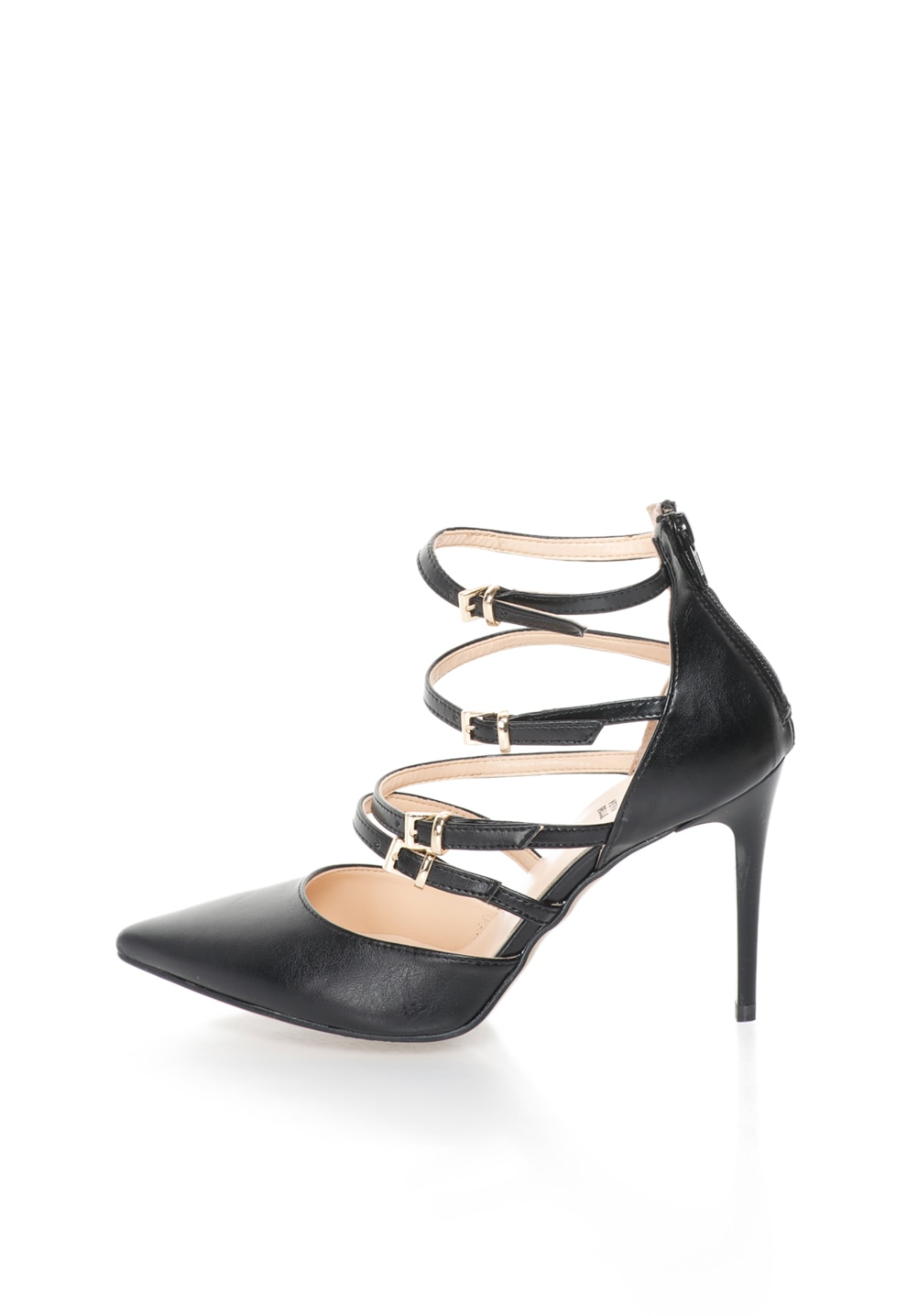 Versace 19.69 Abbigliamento Sportivo, Pantofi negri cu barete multiple si varf ascutit Seline