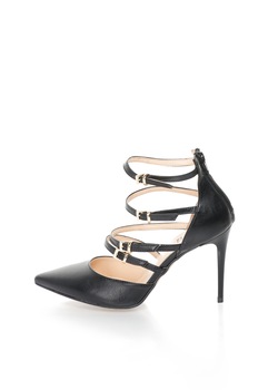 Versace 19.69 Abbigliamento Sportivo, Pantofi negri cu barete multiple si varf ascutit Seline Versace 19.69 Abbigliamento Sportivo, Pantofi negri cu barete multiple si varf ascutit Seline