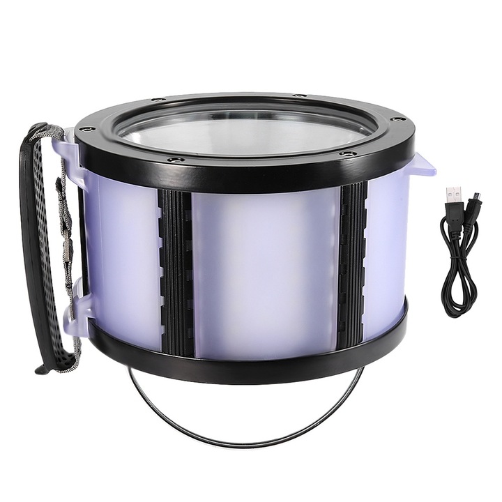 Jormftte LED munkalámpa, 10W, 12000mAh, USB, fekete, 16.5x10.5x10.5cm