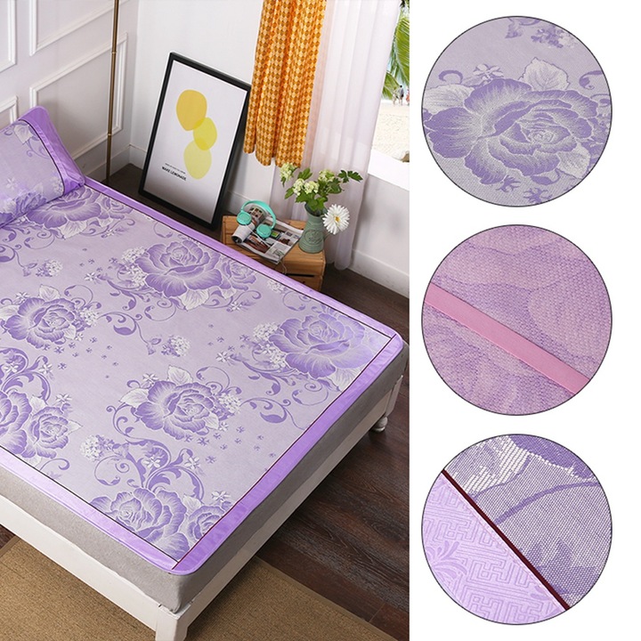 Hűvös selyem matrac, Jormftte, 2 db-os szett, lila, 180x200cm