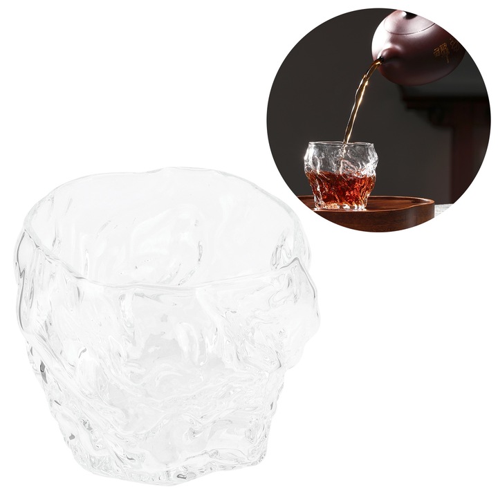 Boroszilikát üvegpohár, Jormftte, 50ml, átlátszó, 6.6x5.9cm