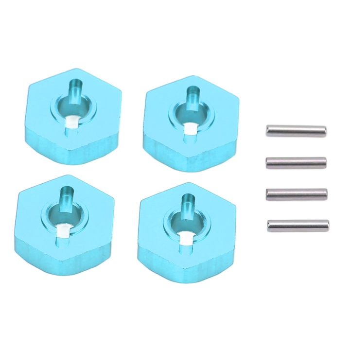 Set 4 adaptoare butuc hexagonal pentru roti RC Enforose, aliaj de aluminiu, pentru masina RC Traxxas E Revo 1/16