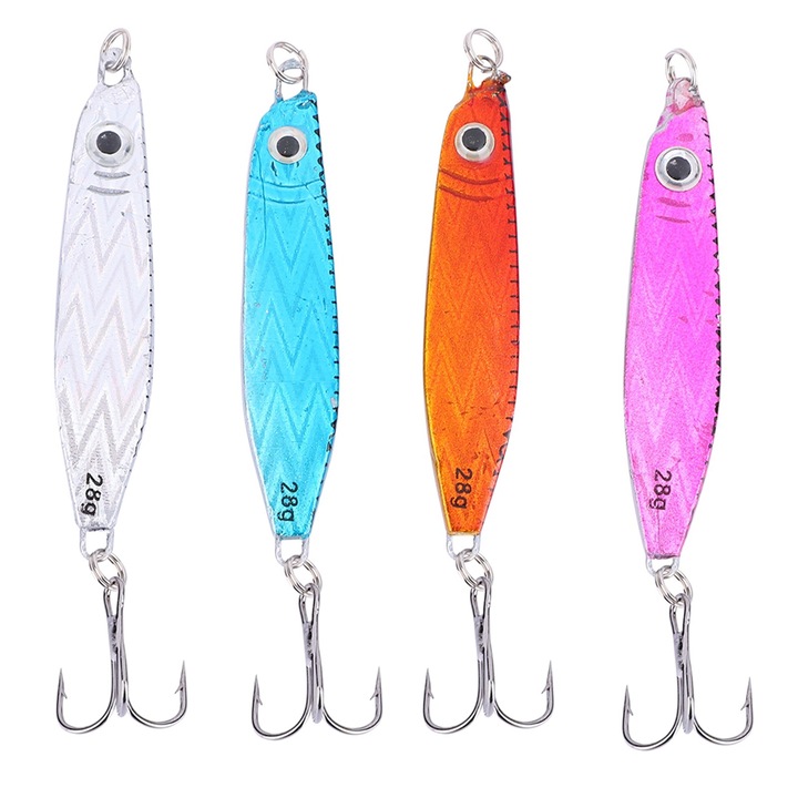 4 db 6,5 cm/28 g Enforose horgászkanál készlet, vasból