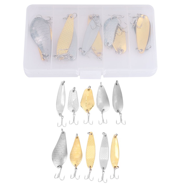 10 db Enforose horgászkanál, arany/ezüst