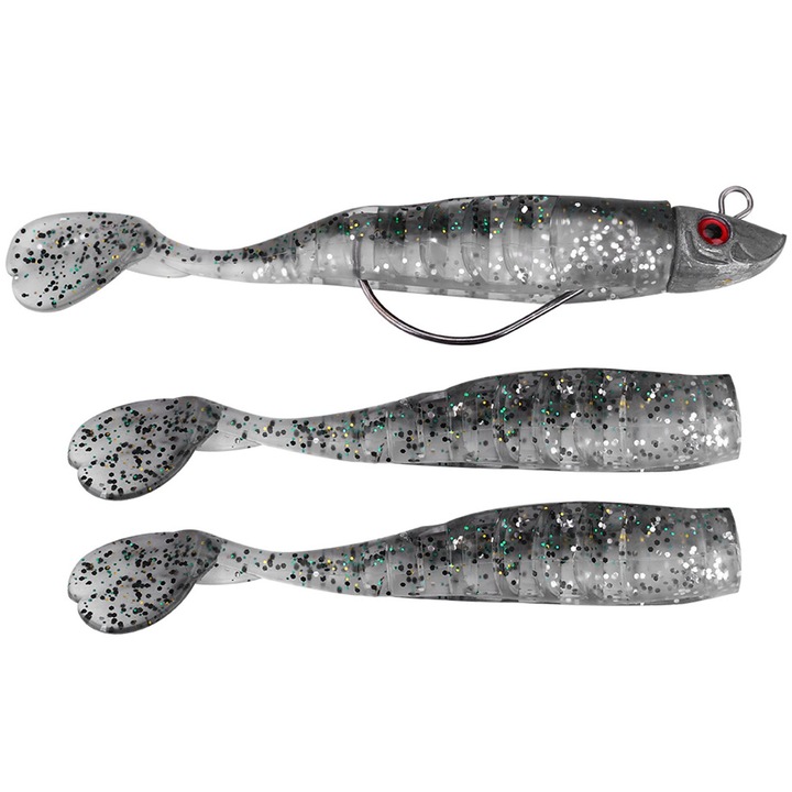 Műcsalikészlet, Enforose puha csalijig 3 db, (fekete)