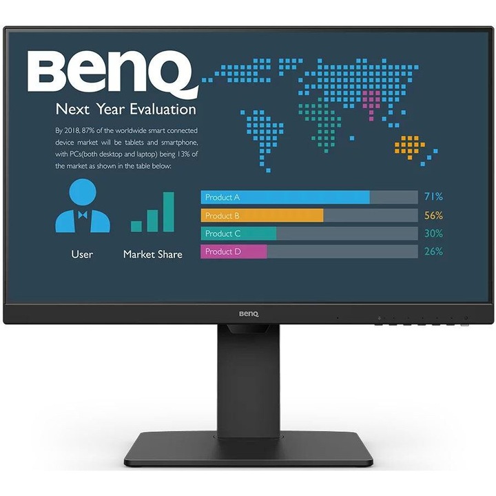 Monitor BenQ BL2786TC, 27 hüvelykes LED, IPS, 1920 x 1080, USB Type-C DisplayPort bemenettel, DisplayPort kimenet, 1 x HDMI 1.4, 1 x DisplayPort 1.2, 1 x audiokimenet, 2 x USB 3.2 downstream, beépített hangszórók 2x2W