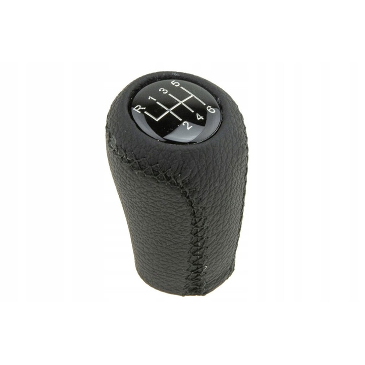 Sebességváltó gomb, Mazda, 6 sebességes, fekete, bőr