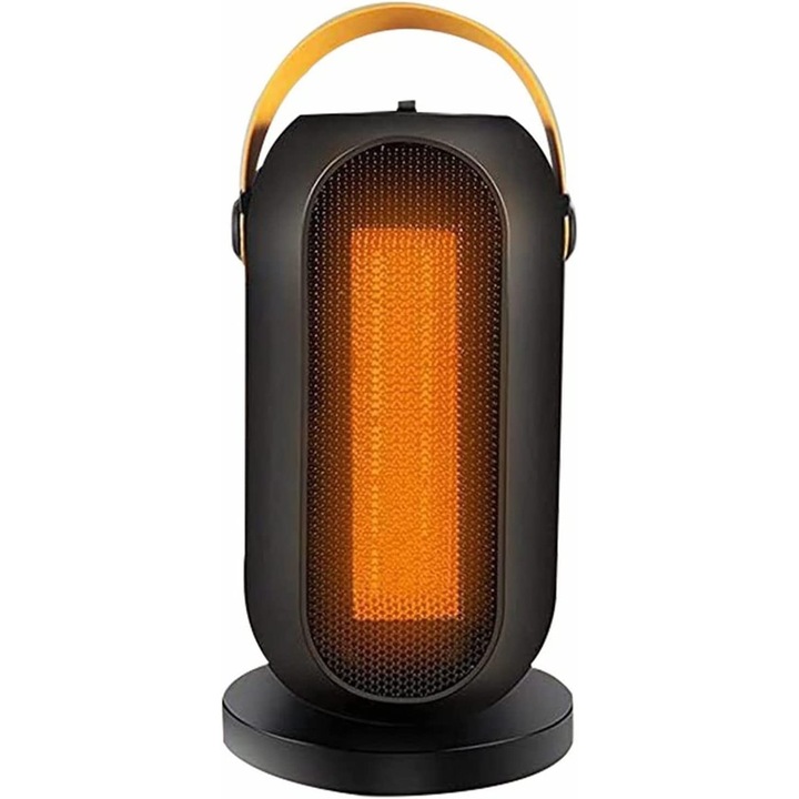 Aerotermă Electrică Toolsy PTC-1500Q1, 1200 W, termostat reglabil, Negru, 28.5x16cm