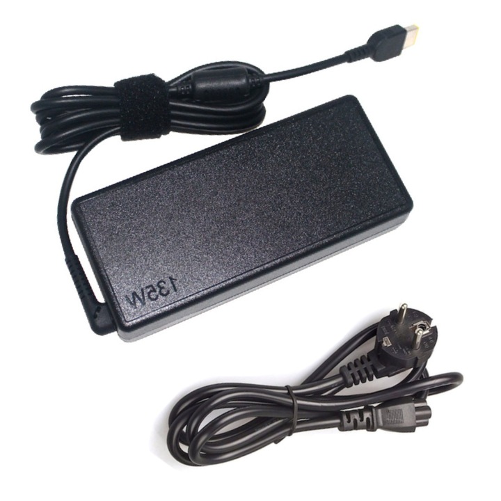 135W Incarcator adaptor laptop pentru Lenovo, pentru Lenovo Y50-70 Y50-80 Y50p Y700 Y70-70 Y70-80 pentru Yoga 720 pentru IdeaPad Y700 Z710, pentru Legion Y520 Y530, pentru ThinkPad E560p T440p T540p W540, 45N0361 45N0501 ADL135NDC3A SA10M42761, 20V, 6.75A