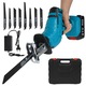 Fierastrau electric fara fir Bedee, 650W, 2 tipuri de lame pentru lemn si metal, 35x11.5cm, acumulator 21V/3000mAh