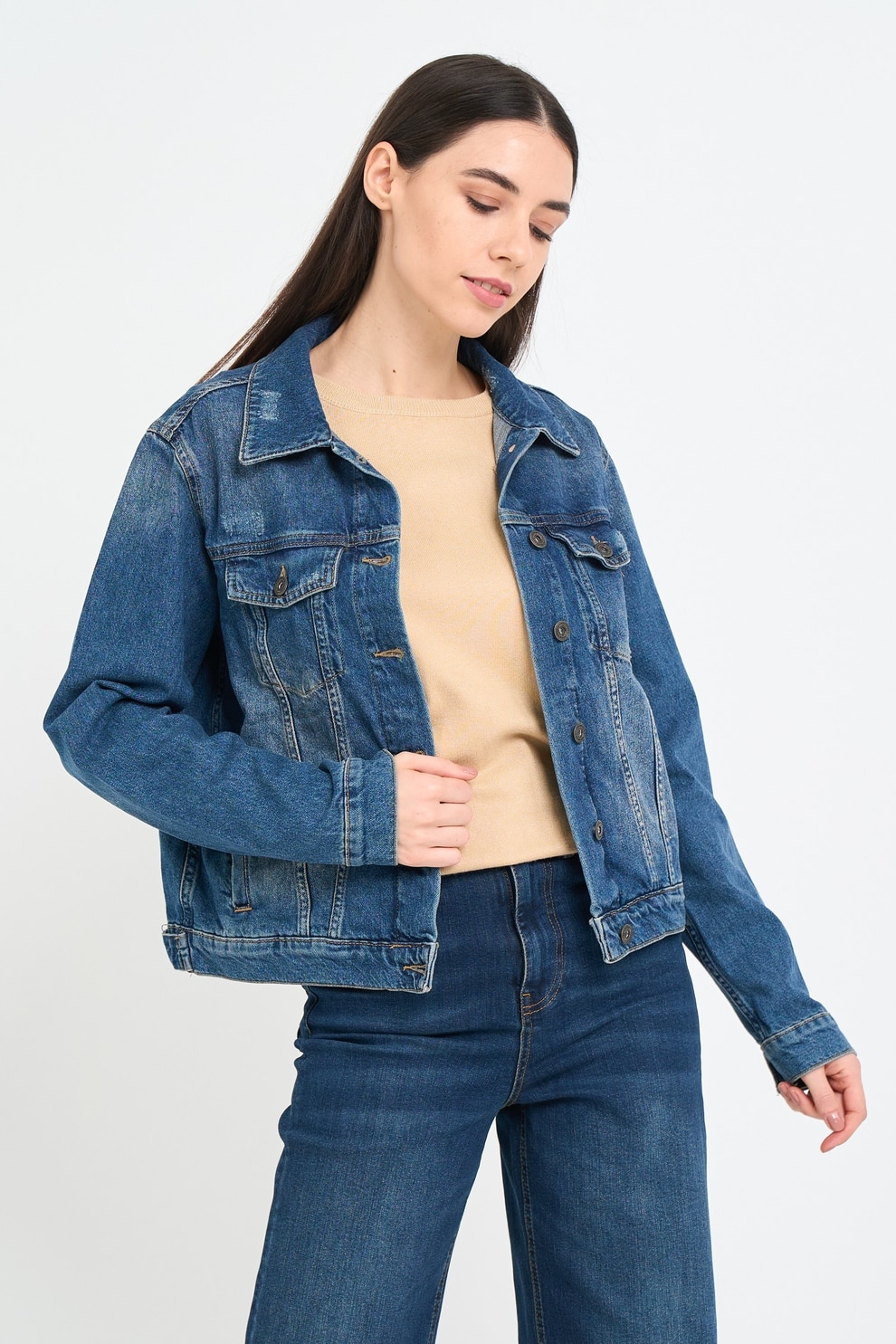 Lee Cooper, Jacheta din denim cu buzunare aplicate, Albastru