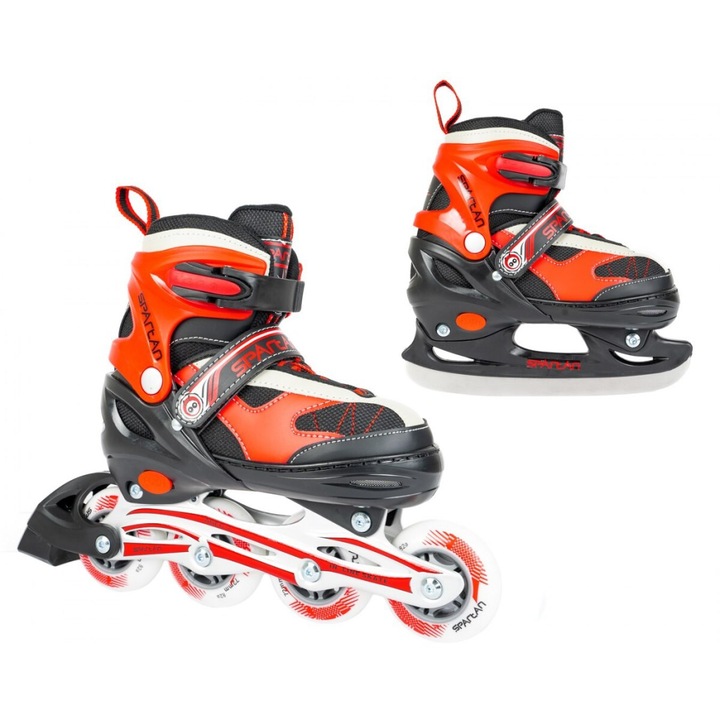 Spartan 2 az 1-ben görkorcsolí, piros, 30-33, ABEC 7 csapágyak, alumínium lemez