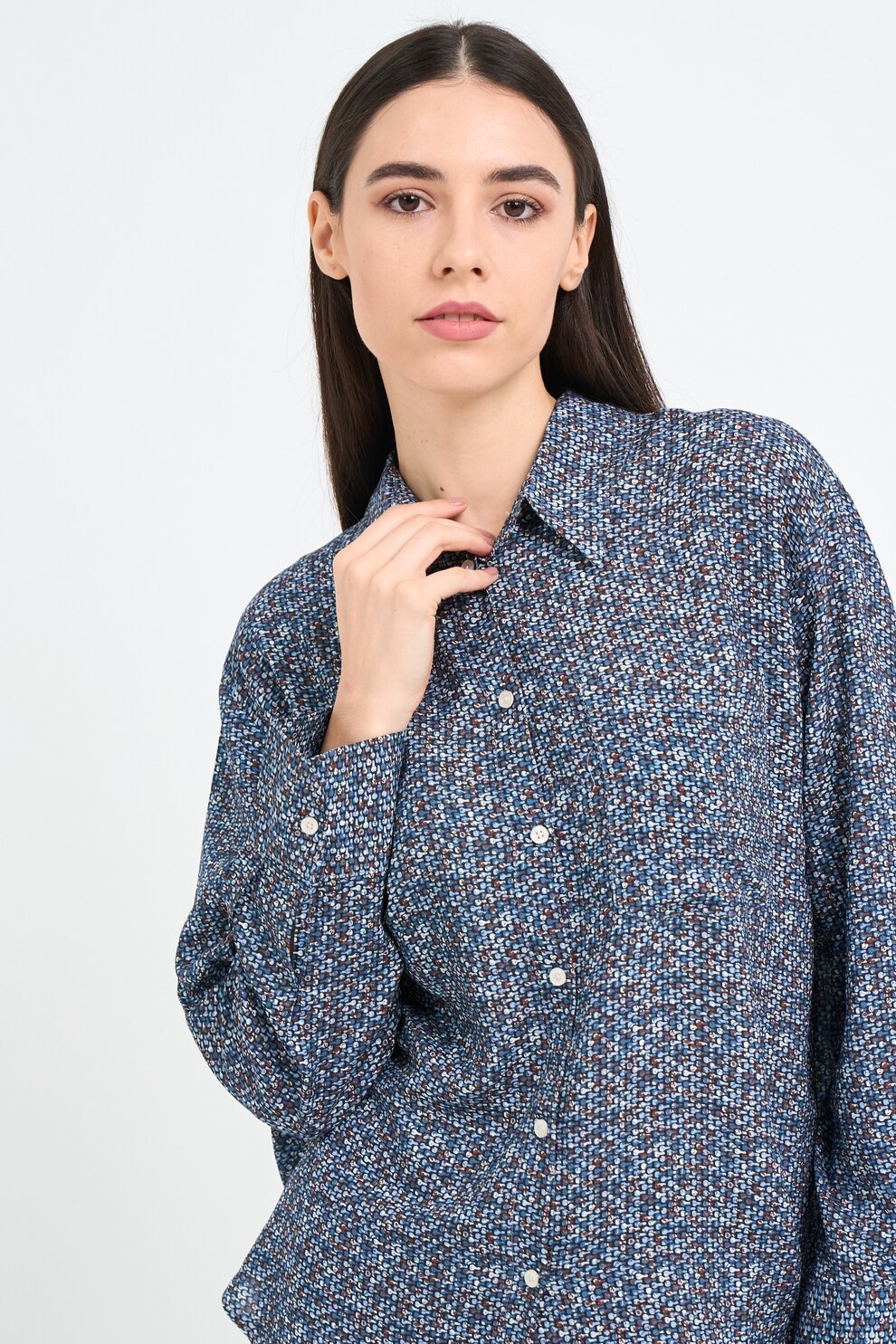 Lee Cooper, Camasa lejera cu model, Alb, Bleumarin, M