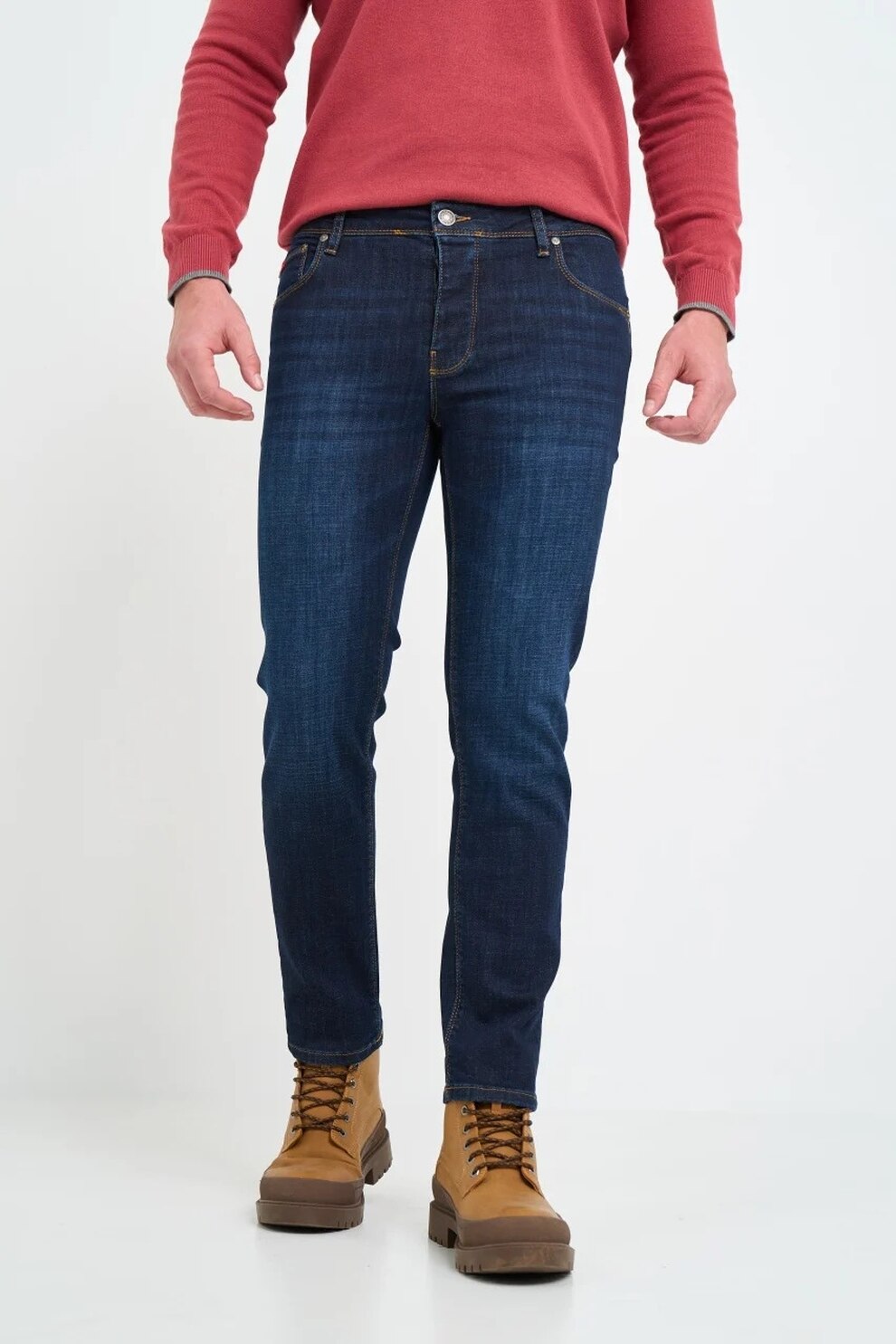 Lee Cooper, Blugi skinny cu nasturi, Albastru ultramarin, W29-L32