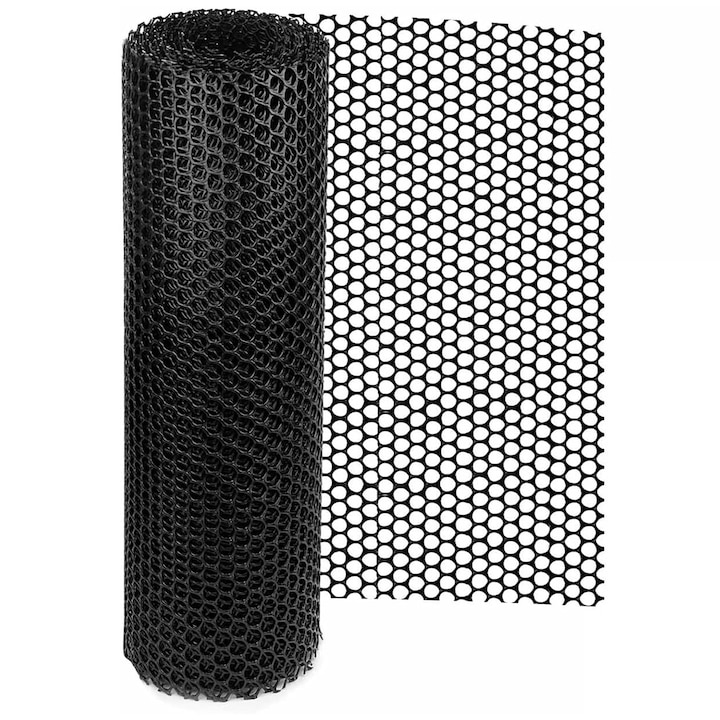Plasa Pentru Gard, Axroad Mall, Ochiuri, Polietilena, 0.8mm, Robusta si durabila, Rezistent la coroziune, Usor de taiat, Potrivit pentru pasari de curte, caini, iepuri, garduri si gradinarit, 50cm x 3m, Negru