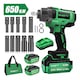 Masina de insurubat cu impact fara perii, SHAWTY, S0066, 650Nm, cu 2 acumulatori, 20V, 4 Ah, 0-1800rpm/0-2400rpm, 1/2 mandrina, led iluminare, Negru/Verde