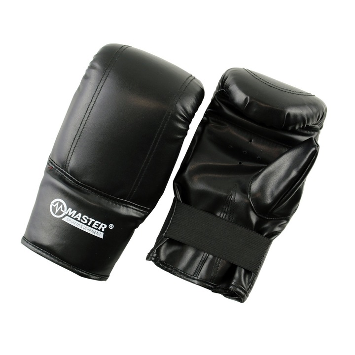 Master sportkesztyű, boxkesztyű, PU bőr, fekete, 13x25x13cm