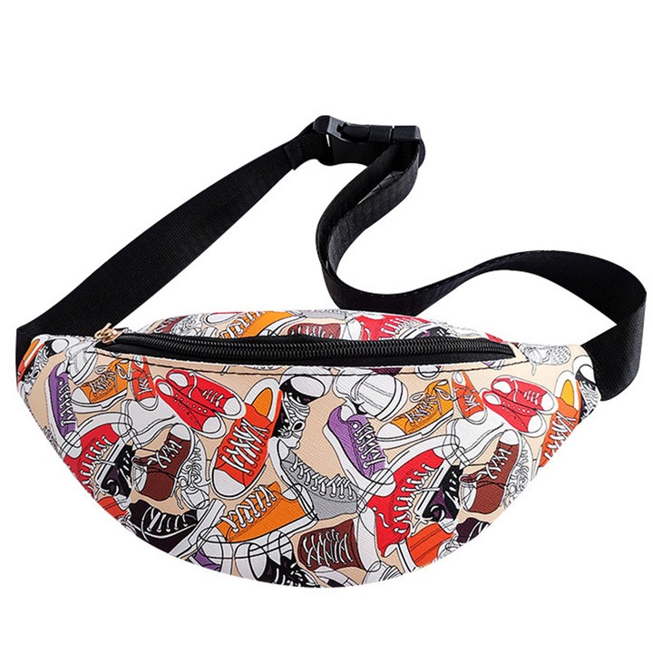 Női kézitáska, poliészter, állítható, vízálló, 10x15x34cm