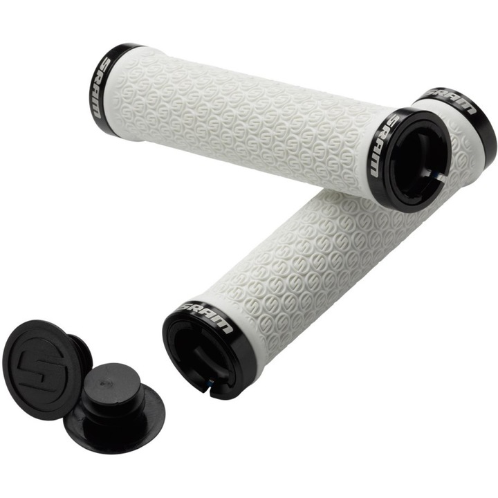 Mansoane premium SRAM Locking Grips, lungime 139mm, silicon de inalta calitate, alb
