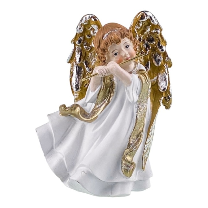 Gyanta angyal hangszerekkel, 11x15 cm-es furulya