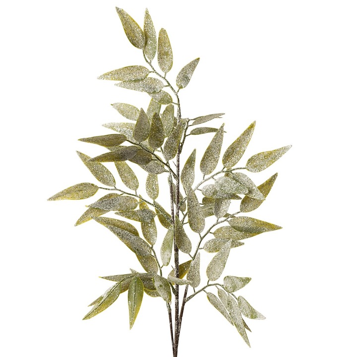 Creanga de Craciun presarata cu sclipici argintiu 17x77 cm Eurofirany