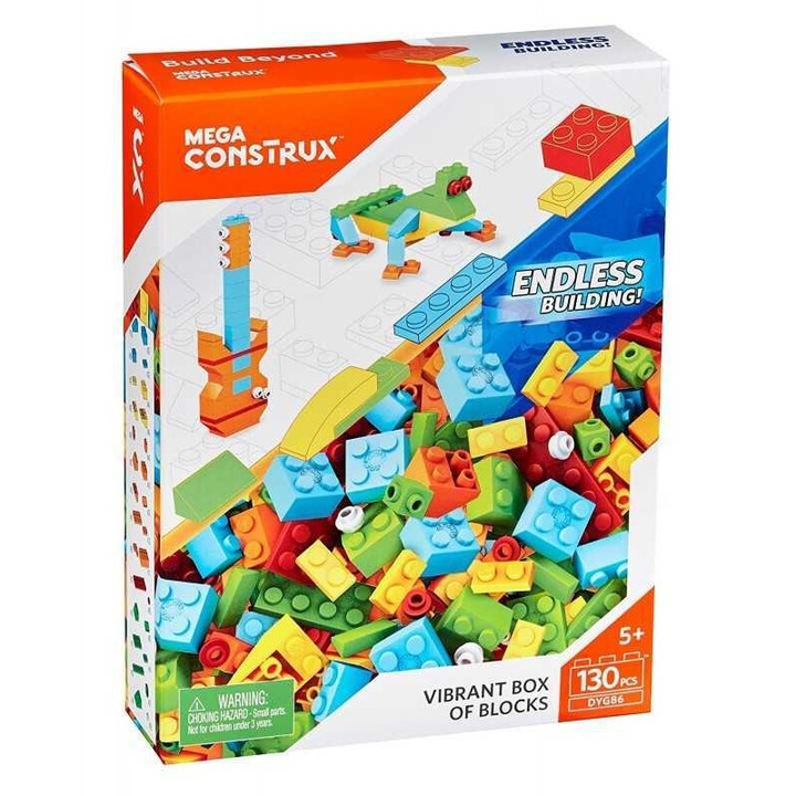 Set de constructie Mega Construx, 130 elemente, multicolor, 20x15x4,5cm