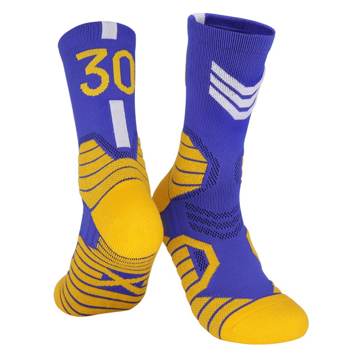 Sosete sportive pentru barbati/femei Universal, bumbac, albastru/galben, 34-38 EU