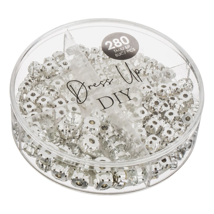 Set Margele DIY, Dress Up, Cristal, 280 Bucati, 4 Marimi