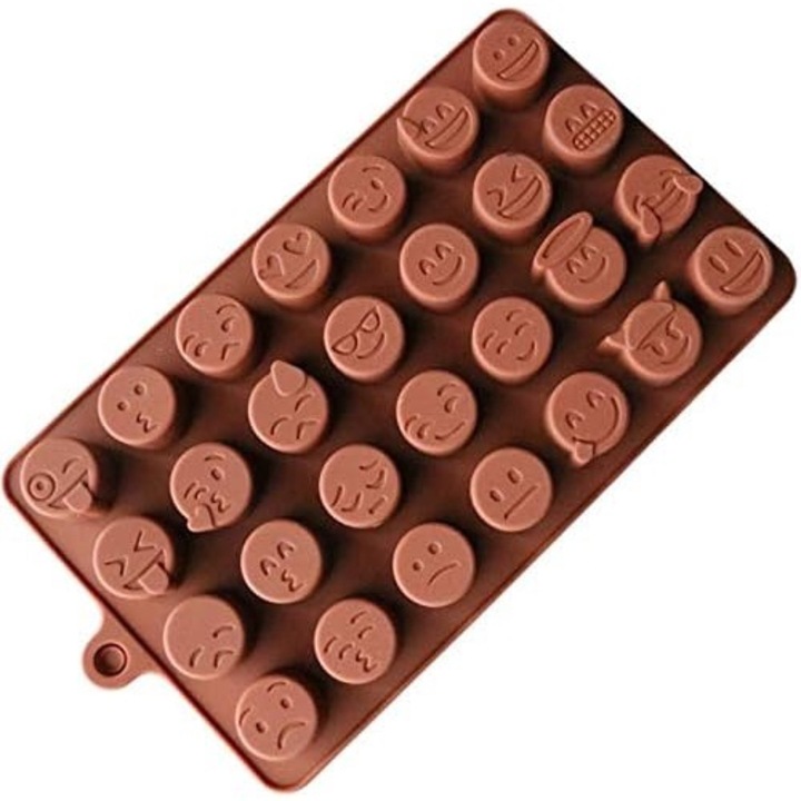 Forma din Silicon, Model Emoticoane pentru Ciocolata de Casa, Bomboane, Jeleuri sau Cuburi de Gheata, CBD CORAL BEST DEALS 1