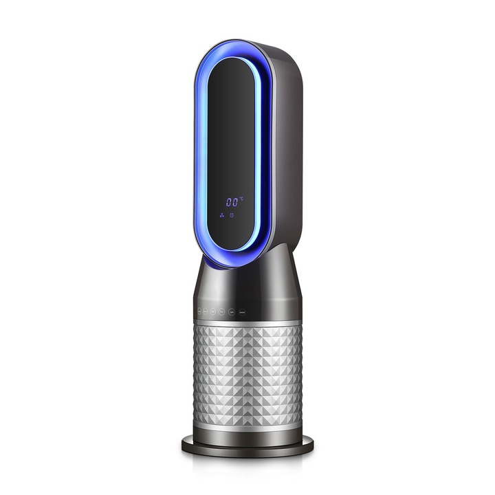 Аеротерма с керамичен нагревател, Reecomer, 2 степени на мощност, LED дисплей, 2000W, 220 V, черен, 75x27x27 см