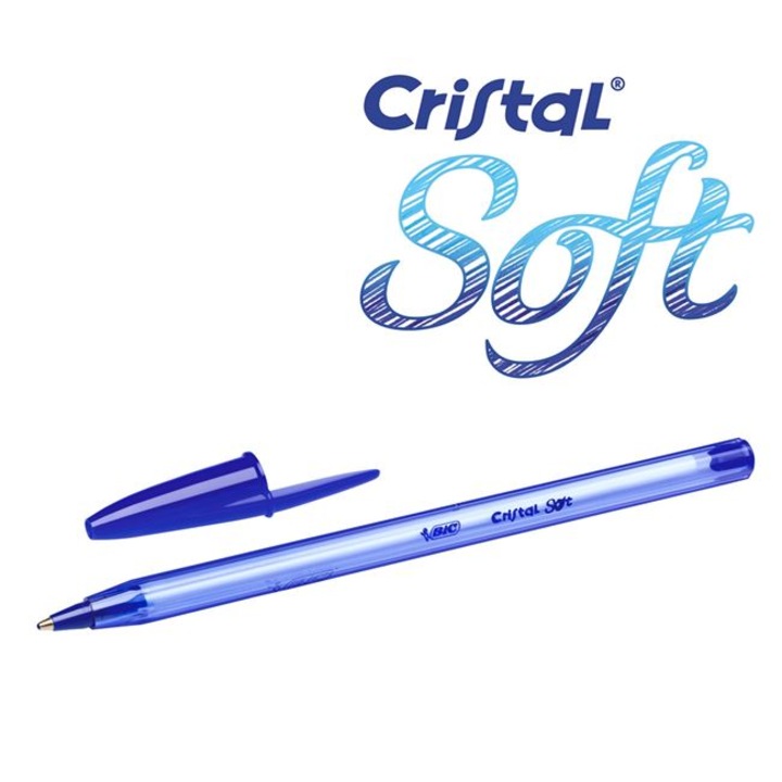 Set 4 Pixuri BIC Ballpen Cristal Soft, Albastru, 4 buc