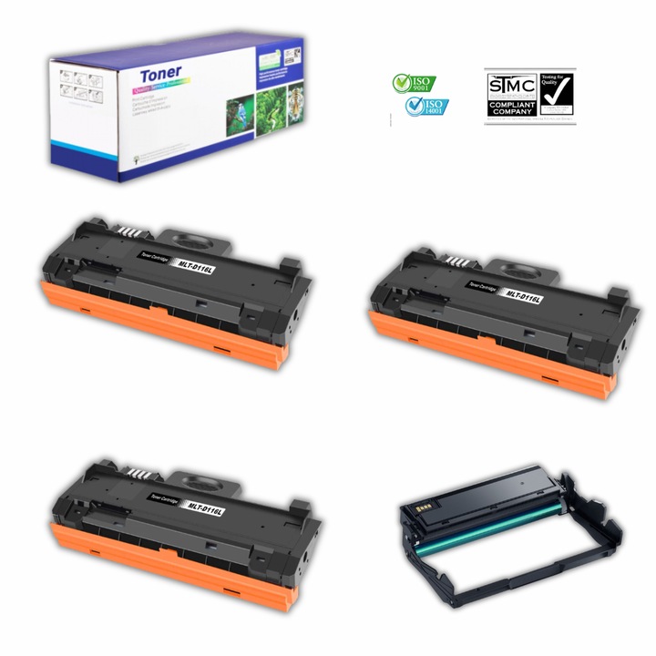 Set 3 Cartuse marca D Toner + Unitate Imagine (Drum Unit) compatibile cu MLT-D116L si MLT-R116, pentru Samsung Xpress SL-M2625, SL-M2625D, SL-M2675, SL-M2675f, SL-M2675fn
