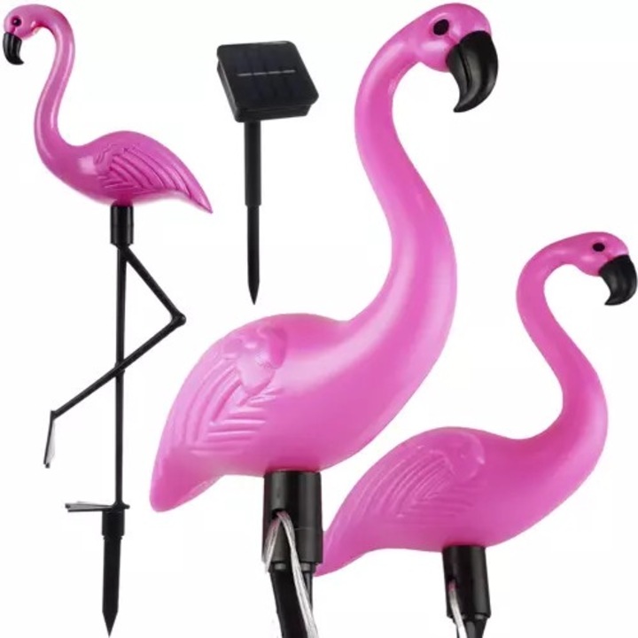3 db Flamingo Solar lámpa készlet, Artemis, rózsaszín, 52 cm
