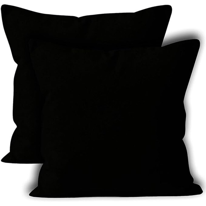 Set 2 fete de perna 90 x 90 cm bumbac ranforce negru