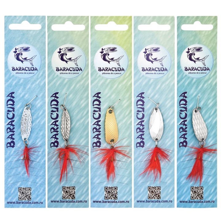 Комплект от 5 осцилиращи примамки за спининг риболов на раптор