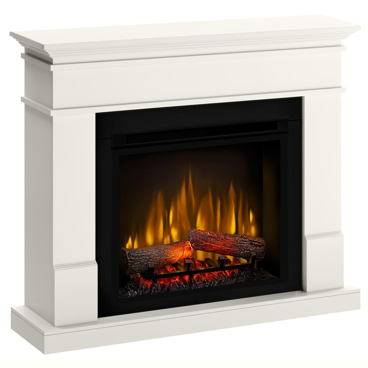 Elektromos kandalló Lisbon vanília SLIM LINE 110x95x25cm, elektromos kandallóval 3D Dimplex Optiflame XHD23 és hang
