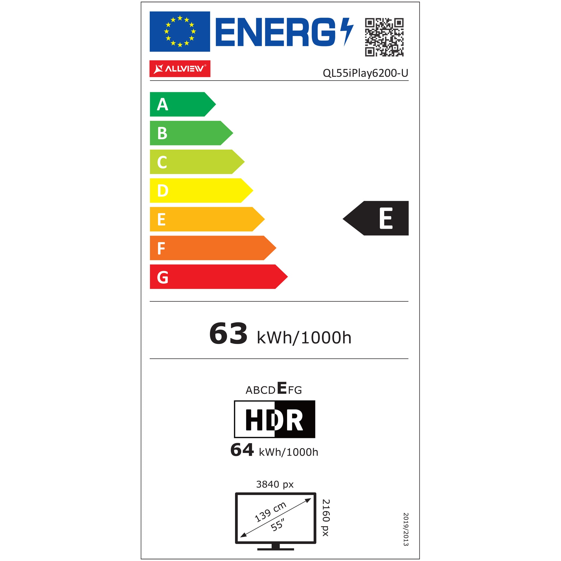 Televizor Allview QLED 55iPlay6200 U, 139 cm, Smart, 4K Ultra HD, Clasa E