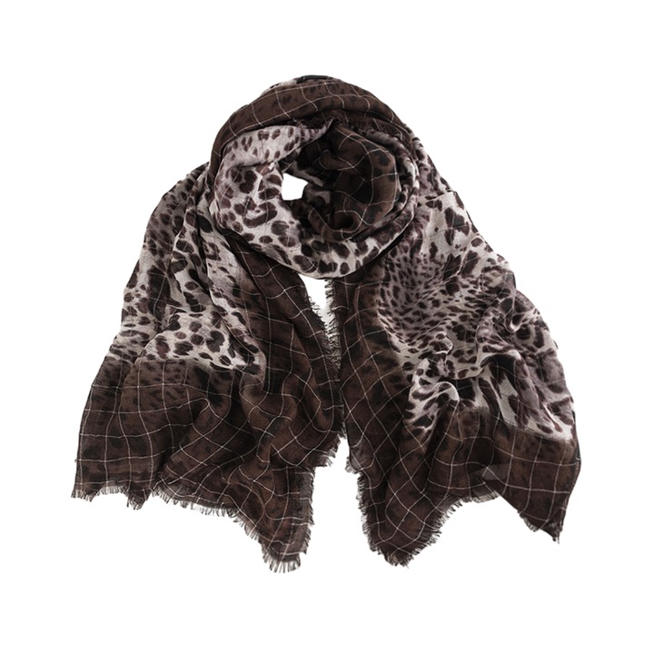 Esarfa de iarna, model carouri, 100x180cm, unisex, multifunctionala