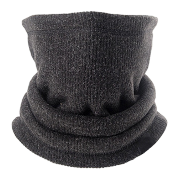 Esarfa circulara unisex, Poliester, 25 x 40cm, Gri