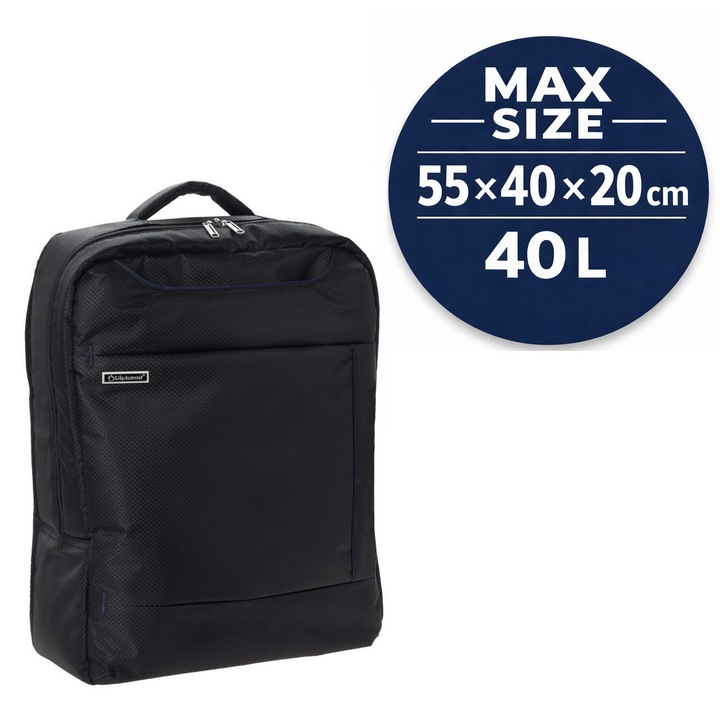 Rucsac mare de calatorie Diplomat, 55x40x20 cm, 40 L, poliester impermeabil, 17 inch, ZC111, negru