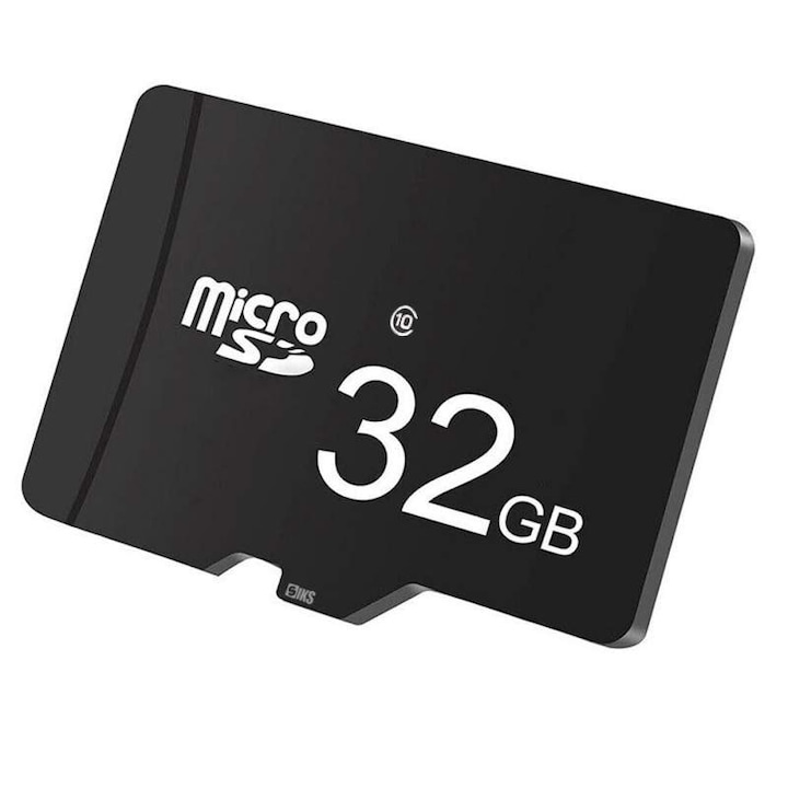 Card De Memorie MicroSD 32 GB SIKS, Clasa 10, De Mare Viteza, Compatibil Cu Camera Foto, Video, Dvr Auto, Camera De Supraveghere, Telefon, Laptop, Tableta, Fara Adaptor SD, Negru