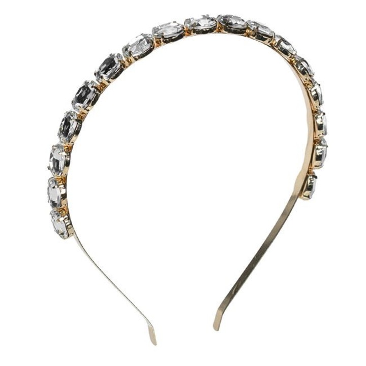 Bentita de par Antbro® pentru femei, de culoare aurie cu pietre transparente ovale