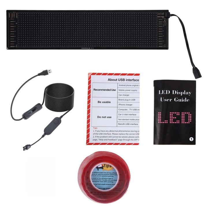 set 2, Panou LED Matrix auto, Control APP, Panou LED flexibil programabil