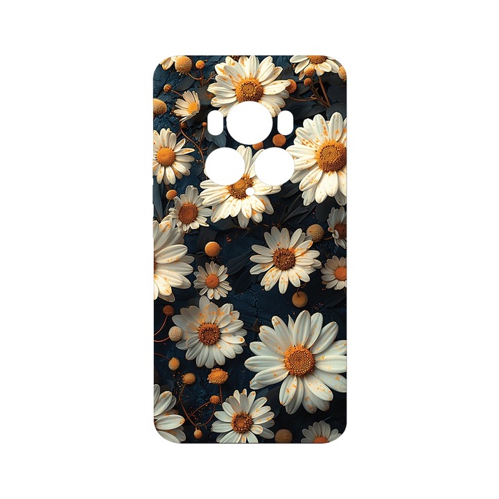 Силиконов калъф BestCase за Honor Magic6 Pro, 3D Daisy, SLIM 1.2MM, Microfiber interior, Premium Soft Liquid Silicone, Black PB 1440