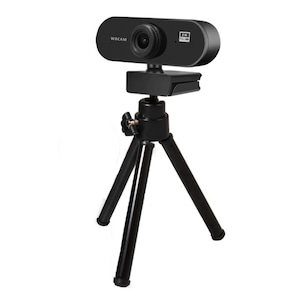 Camera Web, Rqiurpn, Webcam 2K Ultra-HD, Microfon Reducere Zgomot Incorporat, Auto-Focus, Rotatie 360°, Rezolutie 2560x1440, Cu Trepied Inclus, Unghi Vizualizare 90°, Corectie Automata De Culoare, Negru