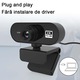 Camera Web, Rqiurpn, Webcam 2K Ultra-HD, Microfon Reducere Zgomot Incorporat, Auto-Focus, Rotatie 360°, Rezolutie 2560x1440, Cu Trepied Inclus, Unghi Vizualizare 90°, Corectie Automata De Culoare, Negru