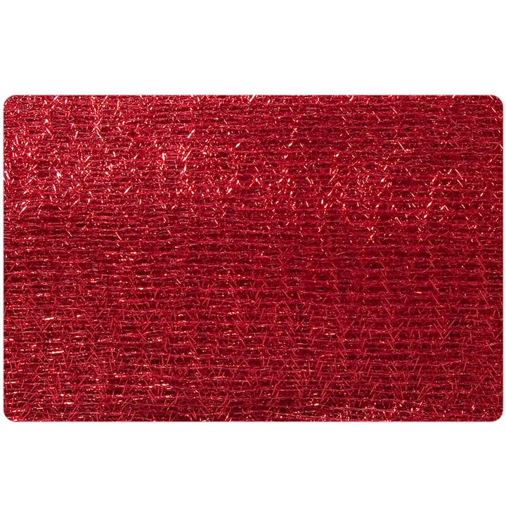 Tesatura Decorativa, Model Craciun, Culoare Rosu, Dimensiuni 3m x 80cm, Material Poliester