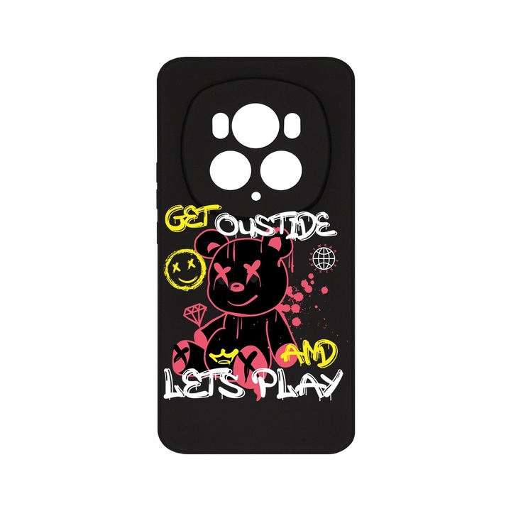 Силиконов калъф BestCase за Honor Magic6 Pro, Teddy Bear Lets Play, SLIM 1.2MM, Microfiber interior, Premium Soft Liquid Silicon, Black PB 1554